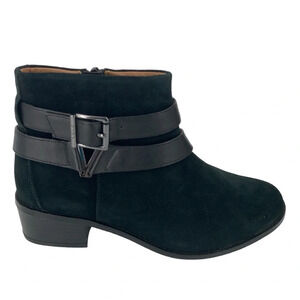 Vionic Mana Ankle Boots Womens 6 GREEN Suede Comfort Orthopedic Buckle Full Zip